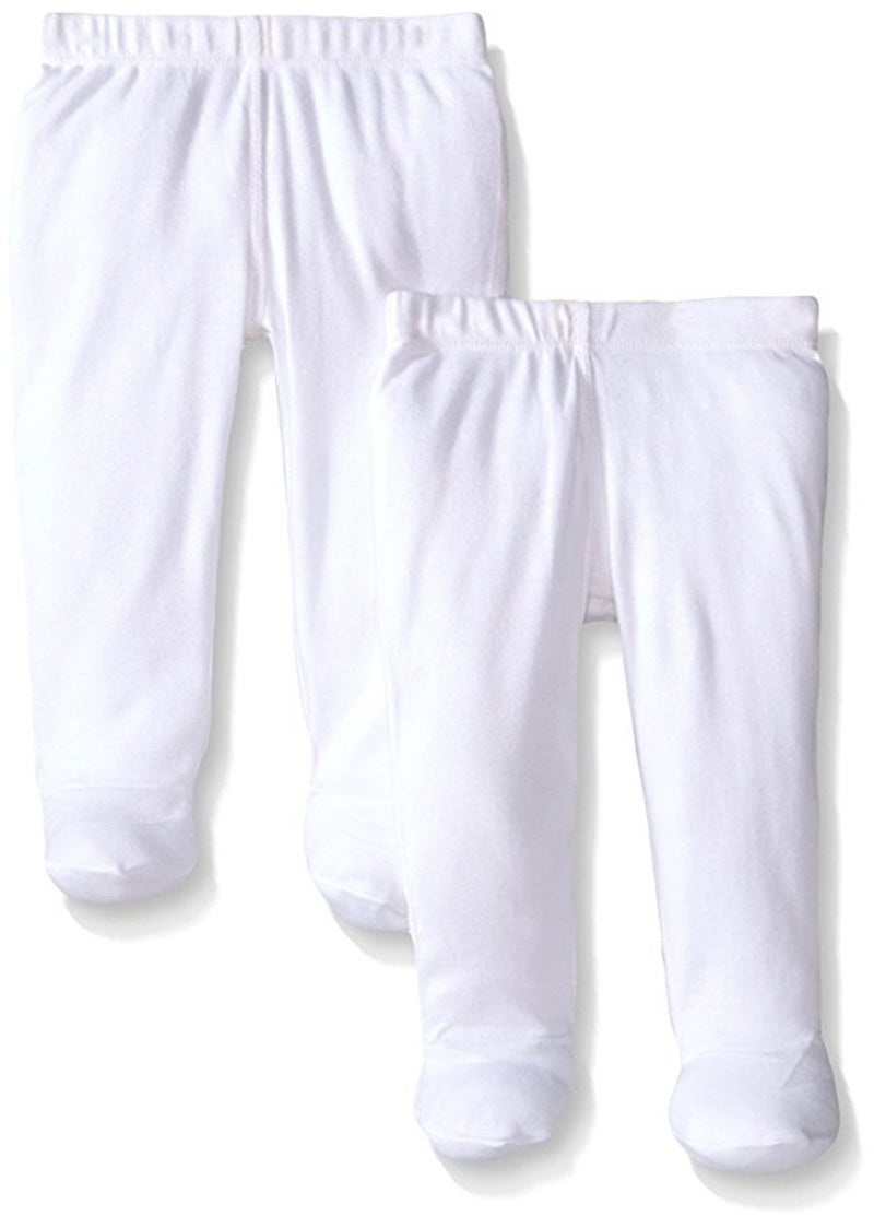 Monvecle Unisex Baby Multi Pieces Newborn to Toddler Cotton Long Pants Shorts Gift Sets (US, Age, 6 Months, 2pcs -White) - Image 1